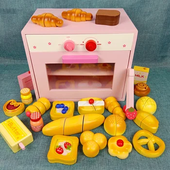 

New Wooden Toys Pretend Play Toy Food Cooking Simulation Tableware Children Kitchen Fruit Vegetable Magnetic Ice Cream Gift D167