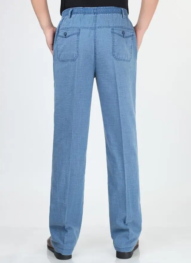 Большие размеры 3XL 4XL 5XL мужские брюки с эластичной резинкой на талии 39