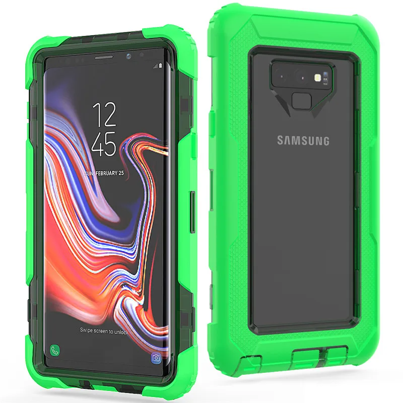 Цветной силиконовый чехол для samsung s9 plus note9, ТПУ, вращающийся прозрачный чехол на заднюю панель, зеркальный Жесткий ПК, защитный чехол на 360 градусов