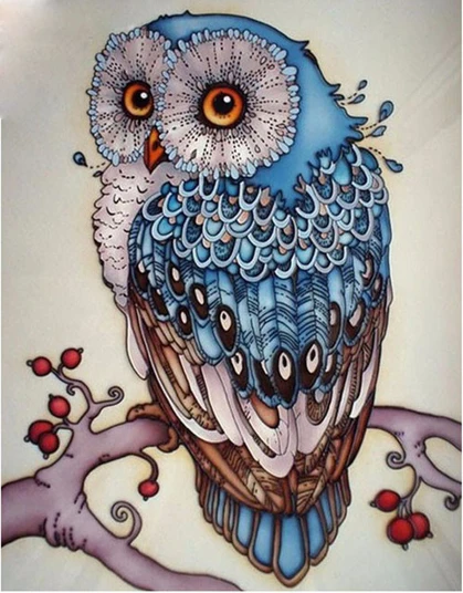 

New Diy 5D Diamond Painting Beautiful Blue Owl Animals Embroidery Cross Stitch Rhinestone Mosaic Paintings Decoration Gift