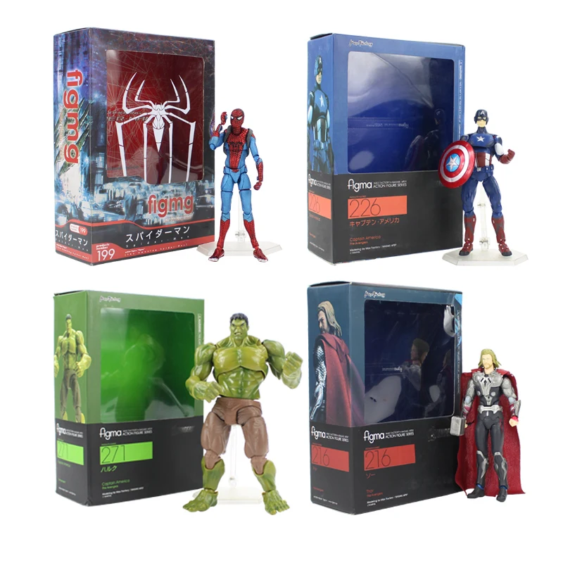 Marvel Infinity War Мстители Человек Паук 199 Капитан Америка 226 Халк 271 Тор 216 ПВХ фигурка