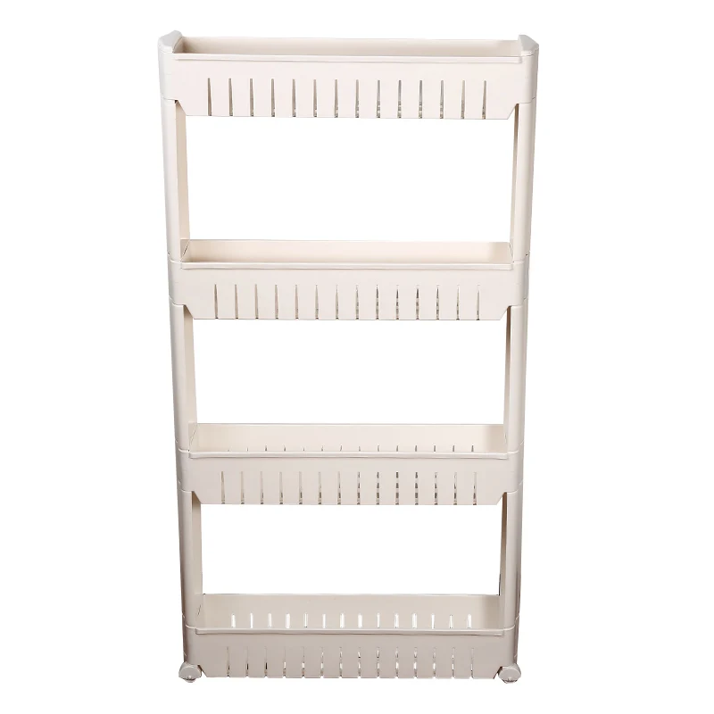 2018 New Kitchen Trolley 4 Floors Shelving Storage Shifted Niche Trolley with Four Caster for Kitchen Bathroom Storage Room HWC