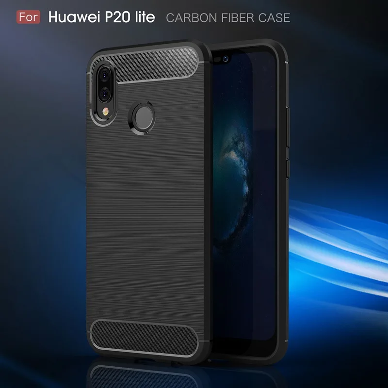 

NOWAL Carbon Fiber Matte Case For Huawei P20 Lite NOVA3E Rugged Soft Silicon Shockproof Armor Cover For Huawei P20 Plus P20 Pro