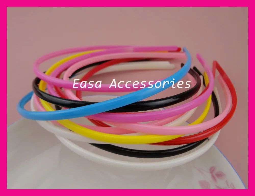 12PCS sweet 5mm Colorful teethed Kids Plastic Hair Headbands with round