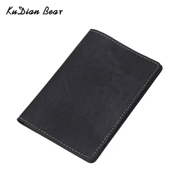 

KUDIAN BEAR Passport Covers Solid Credit Card Holders Handmade Passports Holder Case Travel Passport Wallet-- BIH036 PM49