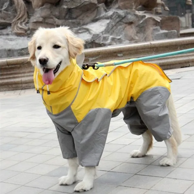 Big Dog Raincoat Large Dog Clothes Waterproof Clothing Rainwear Jumpsuit Golden Retriever