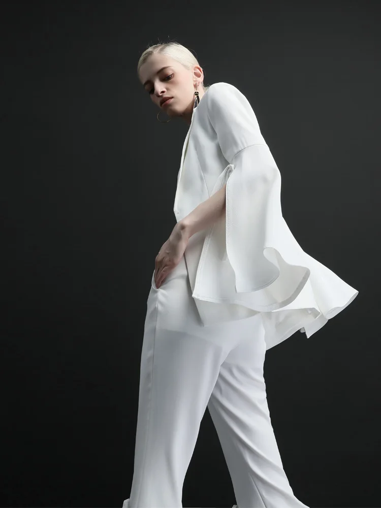 High quality women suits pants suit Commuting fashion Women 2 Pieces Business Suits red Irregular Sleeve trouser High quality women suits pants suit Commuting fashion Women 2 Pieces Business Suits red Irregular Sleeve trouser