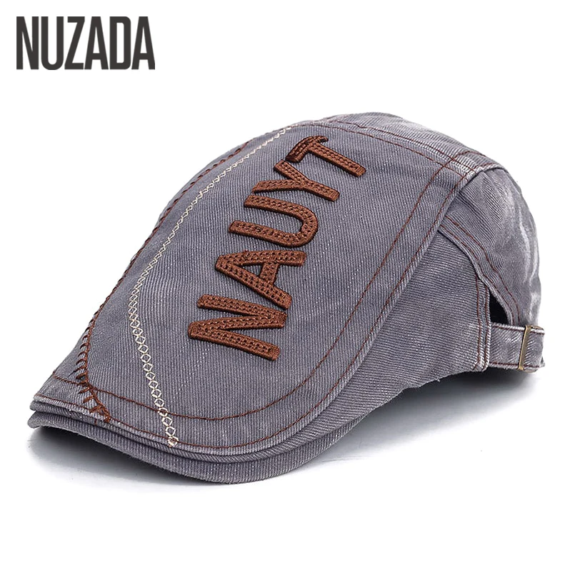 

Brand NUZADA Size Can Be Adjusted Men Women Unisex Beret Hats Spring Autumn Flat Visor Cap Boina Chapeu Letters Cotton Caps