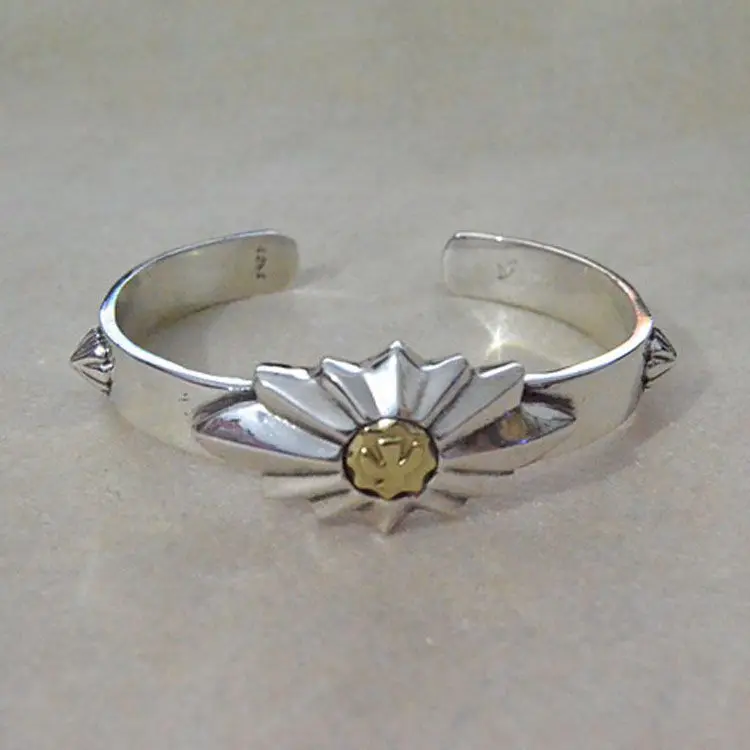 

Gothic Punk Style Trend Sterling Silver Bracelet Hip Hop Street Accessories Bracelet Bangle