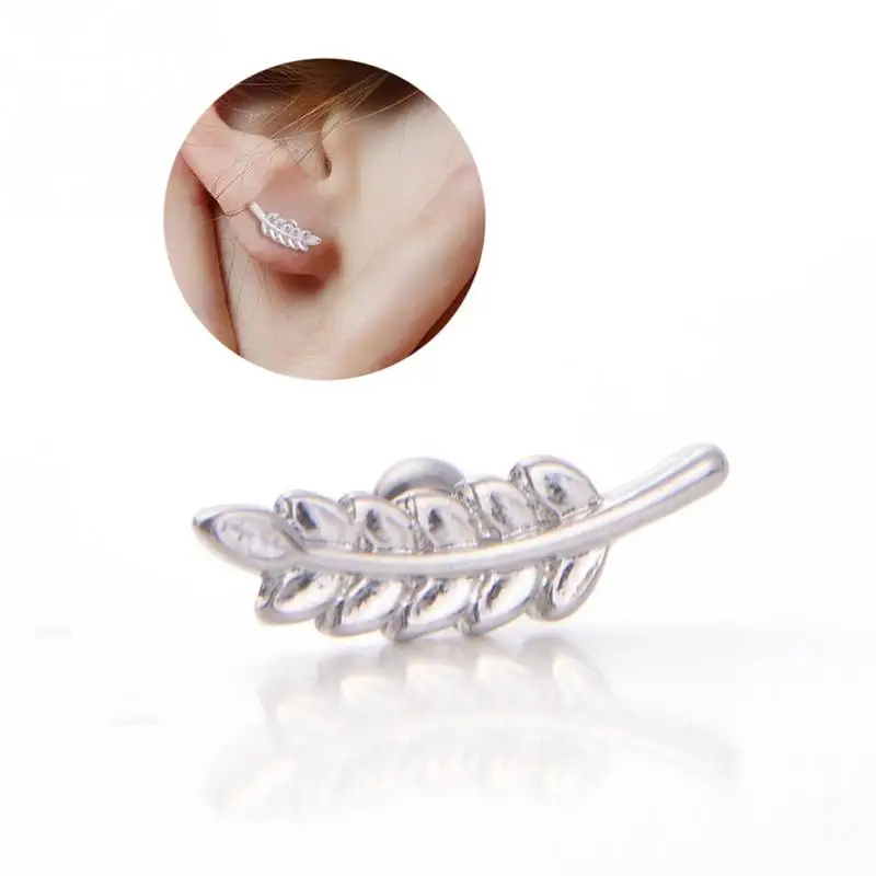 

1 Pc Surgical Stainless Steel Leaf Pattern Ear Bone Stud Earring Jewelry