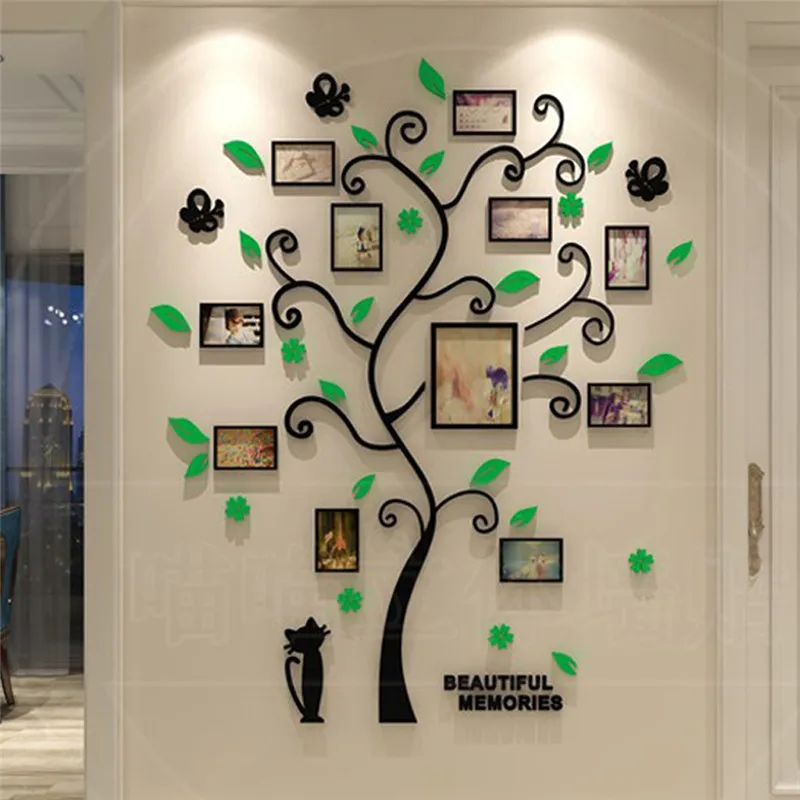 3D дерево наклейка из акрила, фотоальбом для стикеры на обои-дерево форма украшения стикер s домашний Декор настенный плакат подвесной