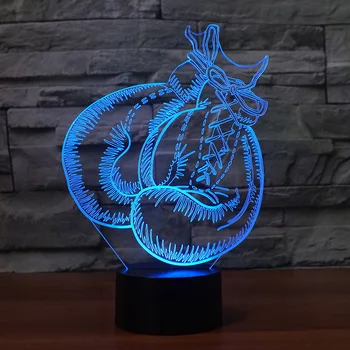 

Creative boxing gloves 3D night lamp 7 change color gradient color touch switch supports USB as home decoration or gift