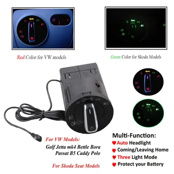 

New For VW Golf 4 Jetta MK4 Passat B5 Polo Bora For Skoda Fabia Modified AUTO Headlight Switch w/ Light Sensor Module Old Style