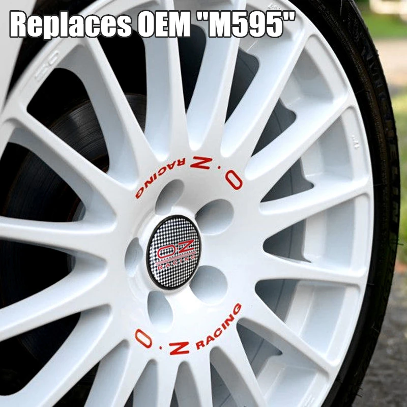 

4 Pcs OZ Racing Wheel Alloy Rim Center Cap M595 Check Flag Style 63mm for O.Z Superturismo Ultraleggera 18 inches