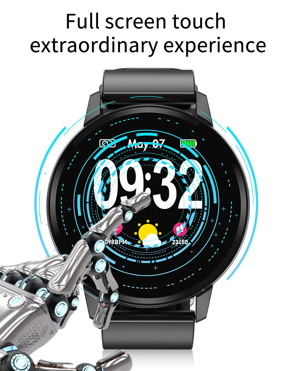 Jelly Comb S01 Smart Watch Waterproof Tempered Glass Screen Smartwatch Heart Rate Monitor Fitness Tracker Men Women Watch