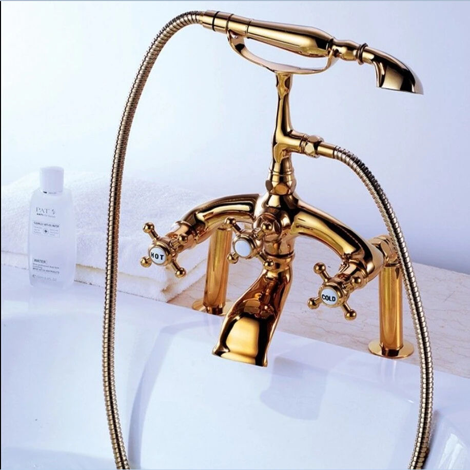 Free shipping Modern Bathroom Deck Mount Clawfoot Bath Tub Filler