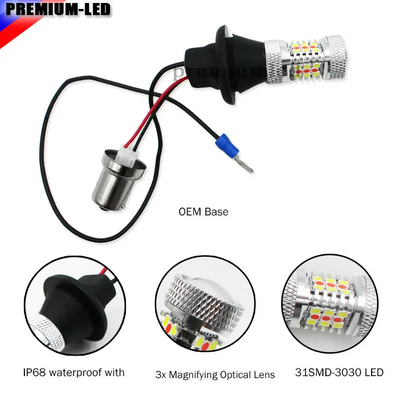 IJDM 31 SMD белый/красный двойной цвет 1156 S25 7506 светодиодный Сменные лампы для