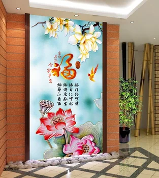 

3d room wallpaper custom mural non-woven Wall sticker Color emboss flowers and birds porch painting photo wallpaper for walls 3d