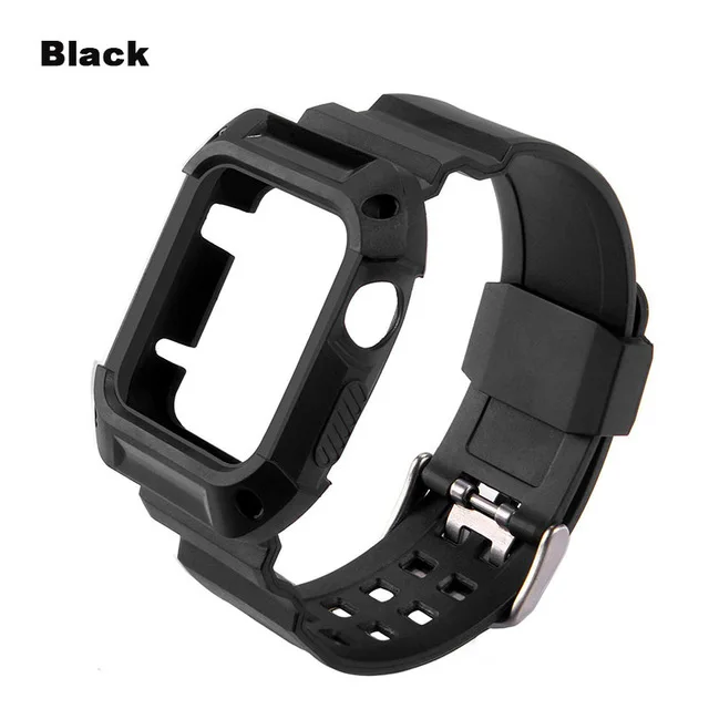 New TPU Rubber Watchband with Protective Case for 40/44/38/42MM iWatch Apple Watch Band Wrist Strap Bracelet with Frame Black New TPU Rubber Watchband with Protective Case for 40/44/38/42MM iWatch Apple Watch Band Wrist Strap Bracelet with Frame Black