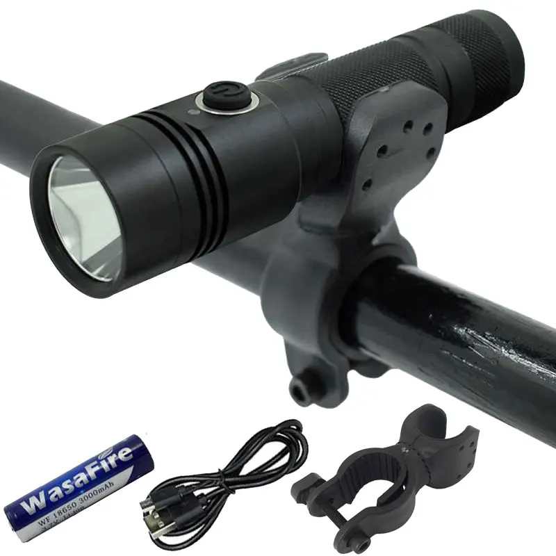

Super Bright LED Flashlight Bicycle Rechargeable Powerful Light Waterproof Camping Flashlights 18650 Bike Handy Lamp Clip Holder
