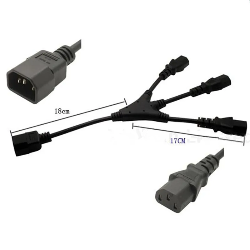 IEC 320 C14 Мужской до 3 x C13 Женский Y кабель питания сплиттера 1ft|Удлинители