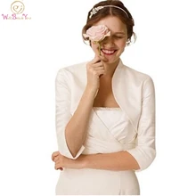 Женские накидки элегантные накидки Болеро цвета слоновой кости рукав три четверти жакеты атласные вечерние, вечерние, свадебные накидки Формальные шали