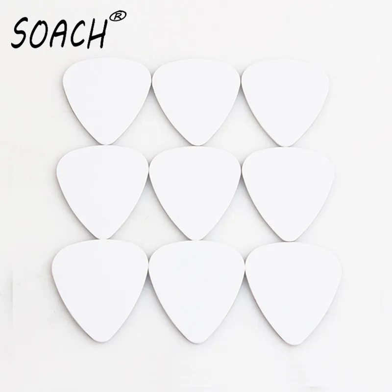 SOACH 10pcs 0.46mm white guitar pick pad PVC double sided white