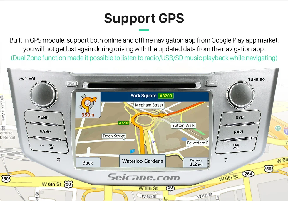 Seicane 2 din " автомобильный dvd-плеер для 2004-2012 Toyota Harrier gps навигация Поддержка bluetooth Камера заднего вида цифровой ТВ USB SD