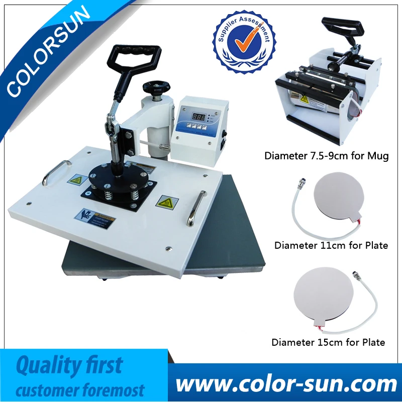 Combo 4 in 1 multifunction heat press machine for T-shirt/mug/cup/plate/cap printing