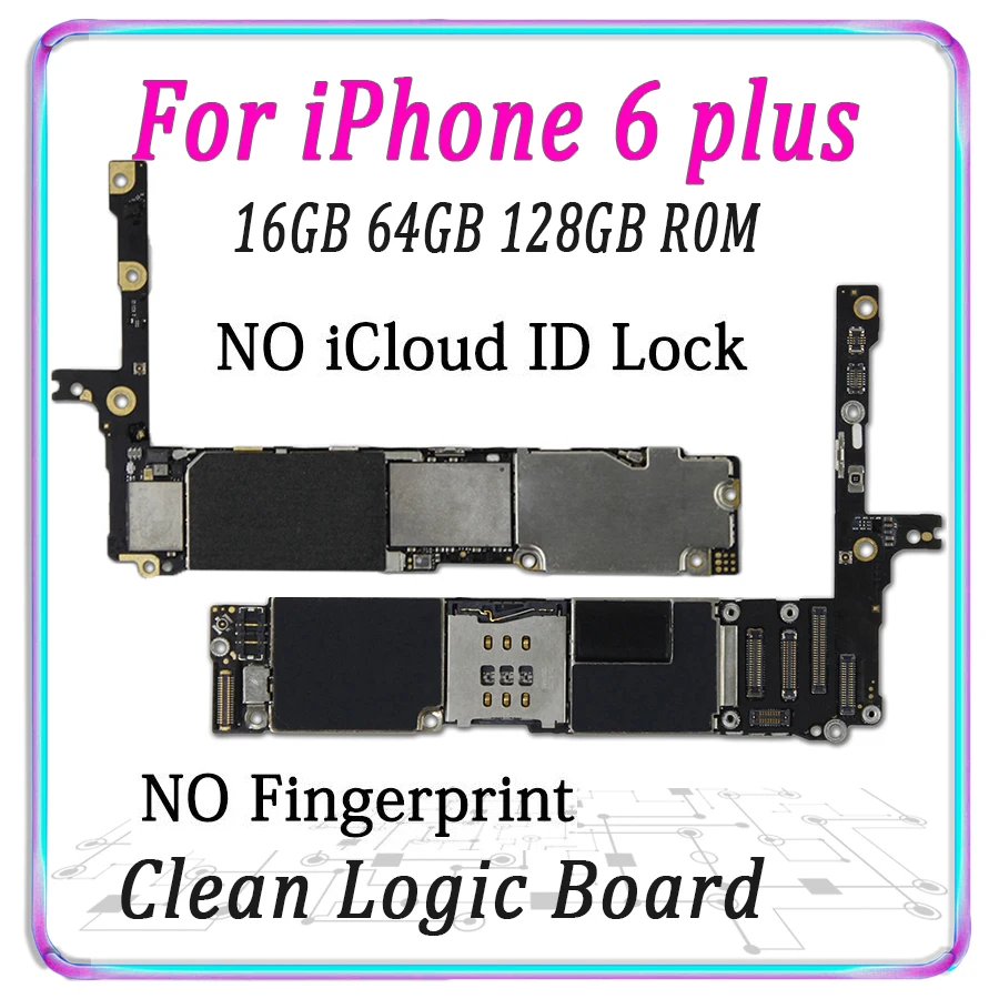 

Original Motherboard For iPhone 6P 6 Plus Unlocked Logic Board With Full Chips IOS Without Touch ID Main board MB free shipping