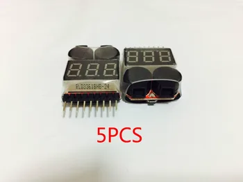 

5PCS for 1-8S Lipo/Li-ion/Fe Battery Voltage 2IN1 Tester Low Voltage Buzzer Alarm New Hot!