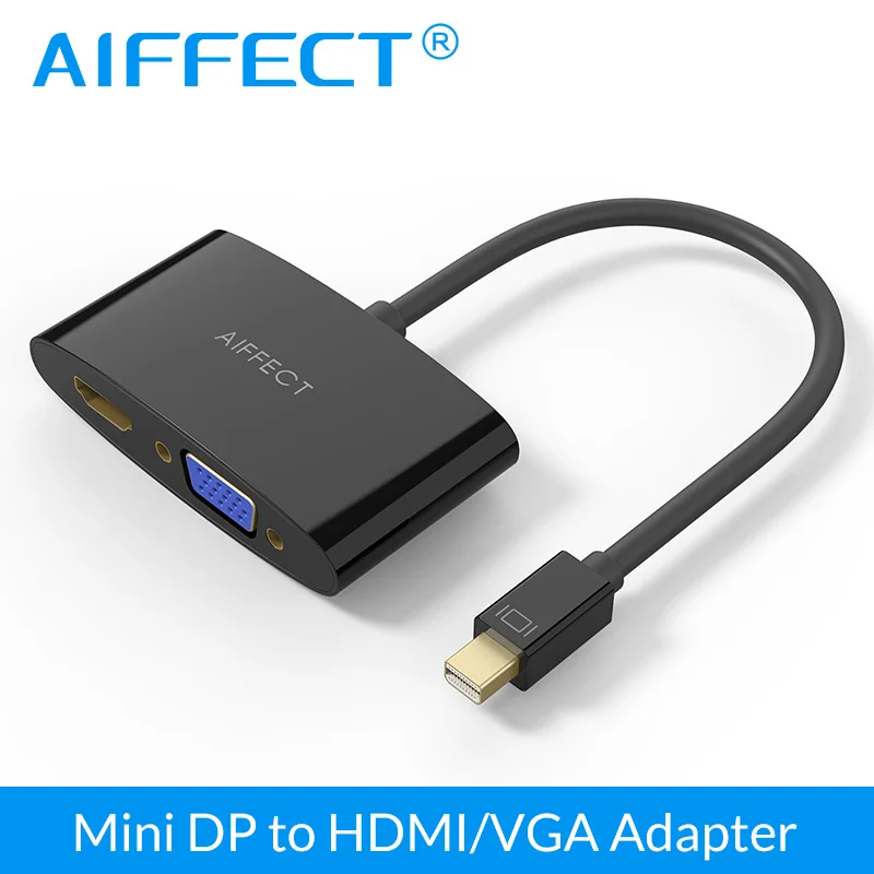 Aiffect 2 in1 Mini DisplayPort/HDMI VGA Кабель-адаптер К для Apple MacBook Air Pro iMac Mac совместимость Thunderbolt
