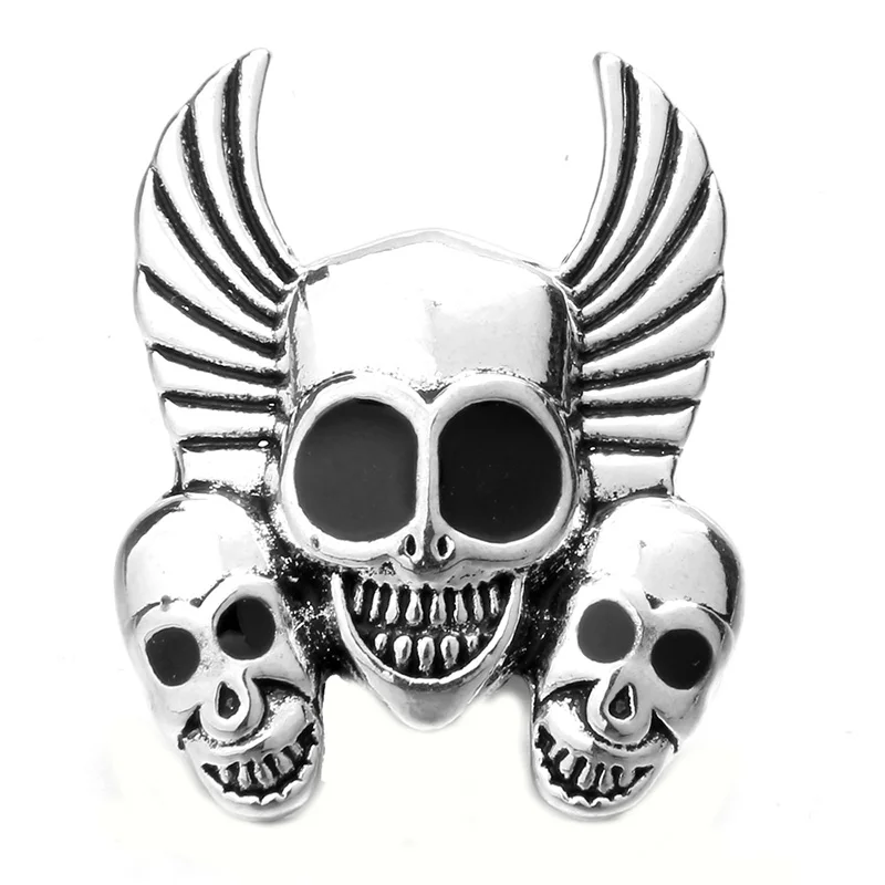 10pcs/lot New Big Snap Jewelry Vintage Metal Skull 18mm Snap Buttons Fit Snap Button Bracelet