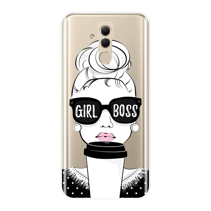 ТПУ чехол для телефона huawei mate 9 10 20 Lite Girl Boss Pink women Ladies Silicone мягкая задняя крышка для huawei mate 7 8 9 10 20 Pro