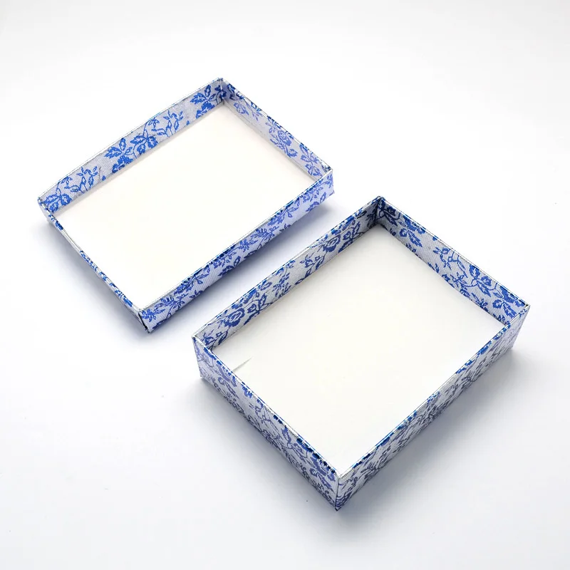 12 шт. прямоугольные картонные комплект ювелирных изделий коробки для ожерелья и подвески упаковка коробки, с бантом снаружи и губка InsideF60