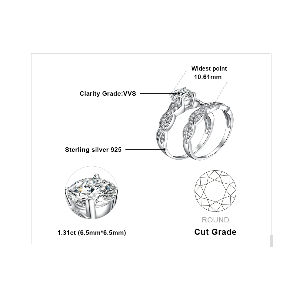 Twofold Promise - Infinity Ring Set for Women 4