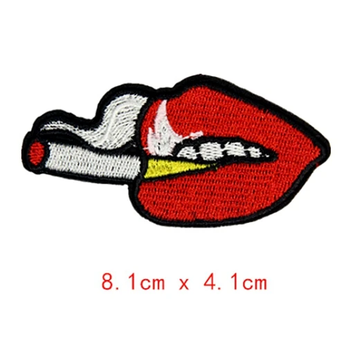 Железные нашивки для одежды, маленькие красные губы, буквы, ручная вышивка, одежда, нашивки для детей, футболки, куртки, repasser - Цвет: 1 piece