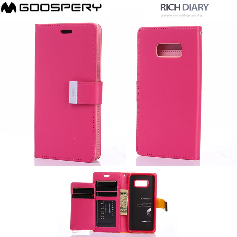 Оригинальный кошелек Mercury GOOSPERY Rich Diary чехол с тройным сложением для Samsung Galaxy Note 9 10