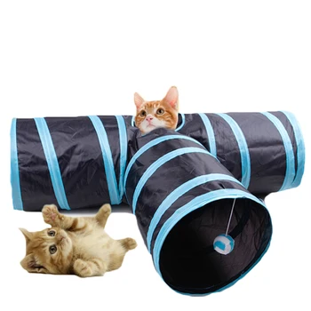 

Hot Sale Foldable 3 Holes Pet Cat Tunnel Toys Indoor Outdoor Pet Cats Training Toy Kitten Rabbit Funny Cat Tunnel House Toys