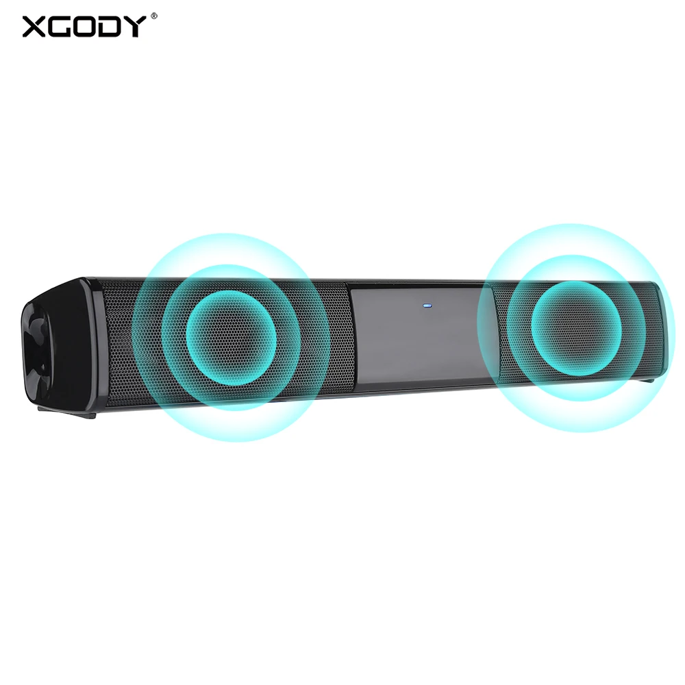 

XGODY BS-28 20W Bluetooth Speaker Dual Loudspeakers Surround Bass TV Computer Laptop Soundbar Supports TF 3.5MM Jack USB Input