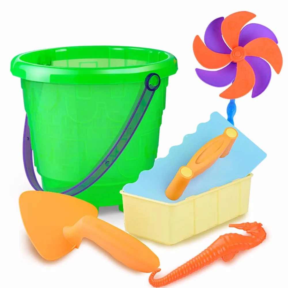 

Huang Neeky #402 2019 NEW Beach Sand Toy Set Models Molds Bucket Shovels Rake Beach Bucket Beach Shovel funny hot Free shipping