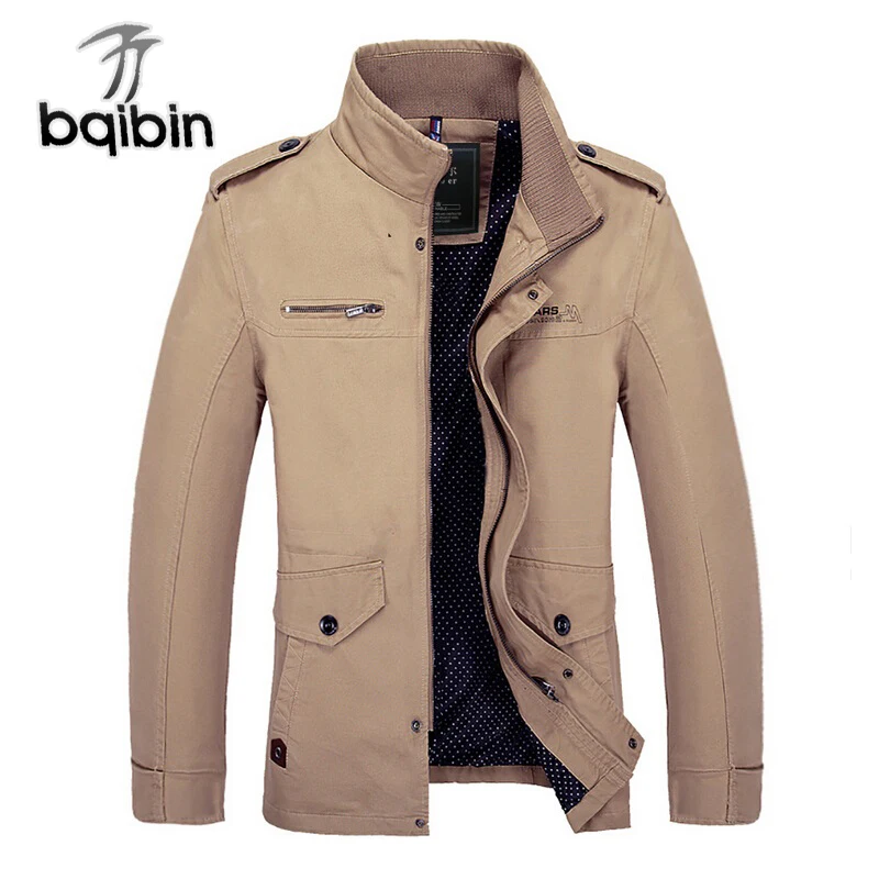 

2019 Jackets New Men's Windbreaker Autumn Casual Coats Men Outerwear Slim Fit Stand Collar Male Jacket Business Plus Size 4XL
