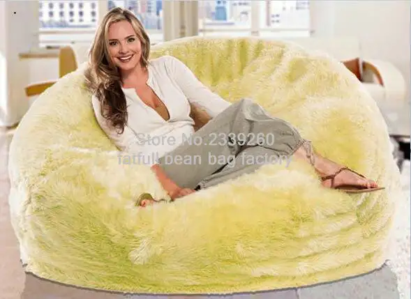 Us 80 0 Gy Fur Solid Oversize Beanbag Sofa Bean Bag Chair Ivory Lounge Bedroom Self Factory Made Cover Only No Filler In Living Room Sets From