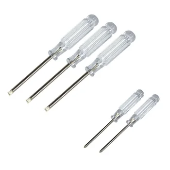 

2pcs Screwdriver Set 3mm 12cm Slotted Phillips Magnetic Screwdriver Crystal Carbon Steel Screw Driver Set Bits Hand Repair Tools