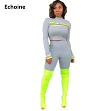Women Sexy Reflective 2 Piece Set Crop Top +Pants Slim Bodycon Shorts Set Casaul Side Striped Sportwear Night Version Club Outfi Women Sexy Reflective 2 Piece Set Crop Top +Pants Slim Bodycon Shorts Set Casaul Side Striped Sportwear Night Version Club Outfi