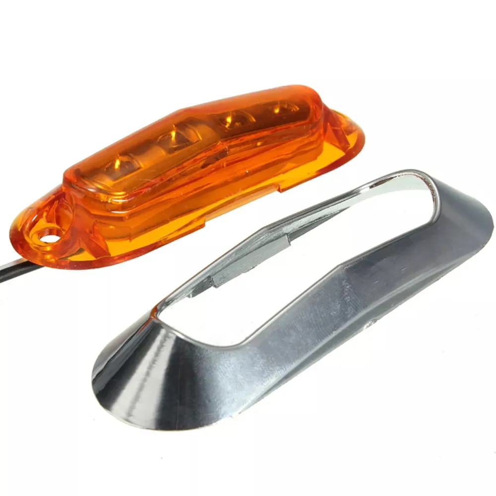 2x 12v 24v AmberRed 4-LED Side Marker Tail Light Lamp Clearance Trailer Truck (4)