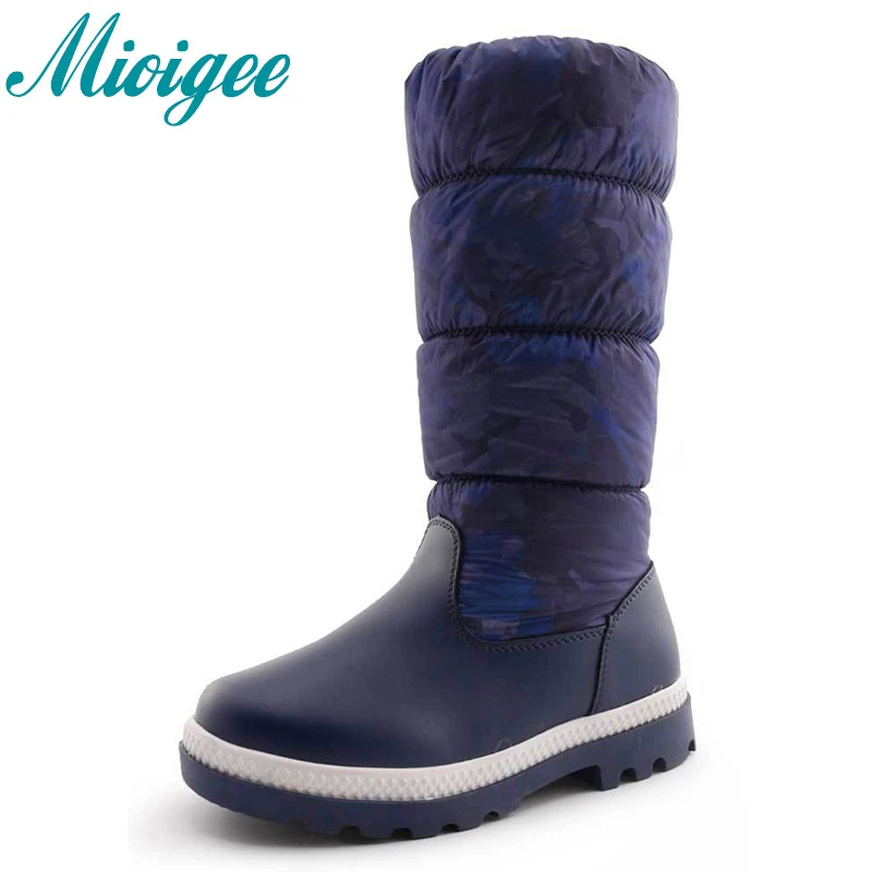

Mioigee 2017 Russia -30 degrees winter kids warm snow boots children warm girls boot waterproof non-slip outdoor botas for 32-37