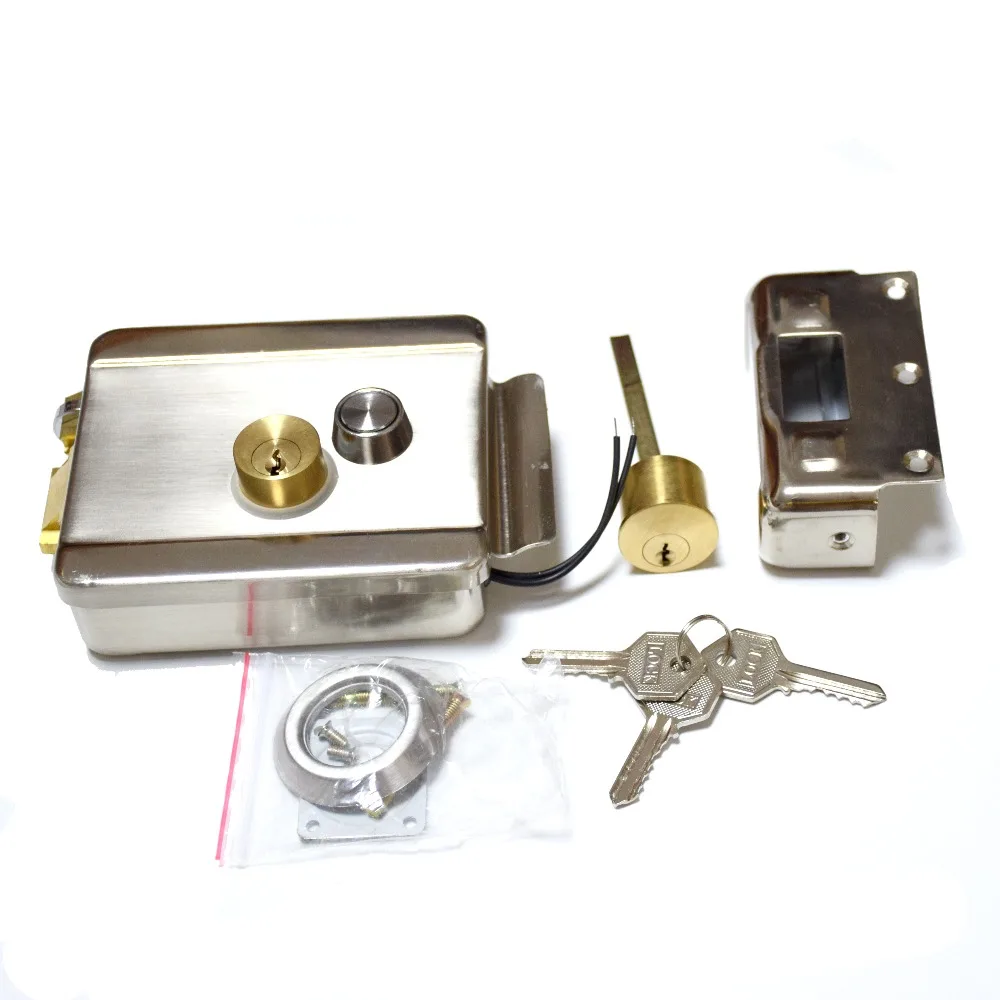 DC12V электрический замок управления Электронный магнитный дверной замок с механическим ключом для домашнего видеодомофона дверной звонок контроль доступа