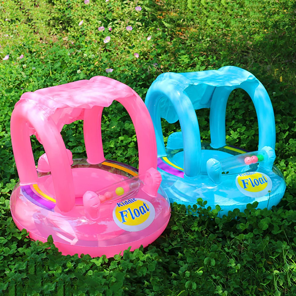 Надувной солнцезащитный козырек для малышей, детское водное плавающее сиденье, лодка, плавательное кольцо, игрушка для бассейна, детские
