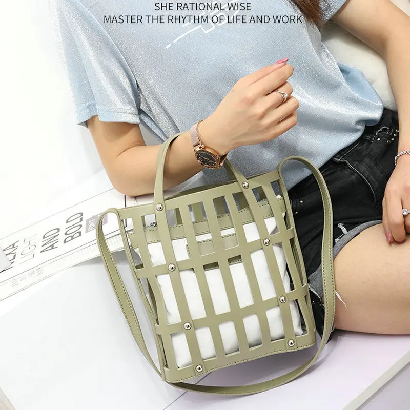 

2019 spring new bucket bag fashion Korean woman shoulder Crossbody bag large capacity Composite Bag C43-38